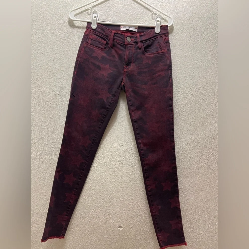 Etienne Marcel "Roos" jeans with star graphic print. Mid-rise; button-zip fly. - Picture 5 of 11